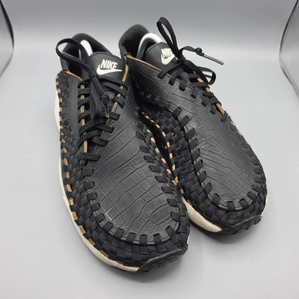 Nike Footscape Sandals Shoes Womens 12 Black Comfort Woven Casual Active